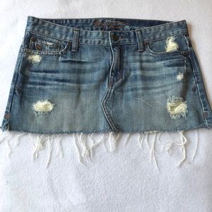 Abercrombie & Fitch Distressed Jean Mini Skirt
